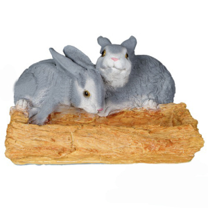 Садова фігура Зайченята у годівниці, 24х34 см