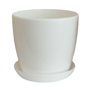 Горшок с подставкой Глянец белый, 3.3 л