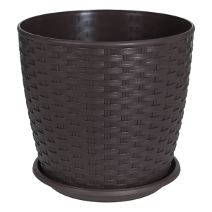 Горшок Ротанг коричневый, 2.1 л