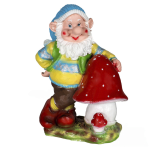 Садова фігура Гном з мухомором, 50 см