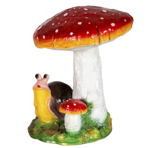 Садова фігура Мухомор з равликом, 30 см