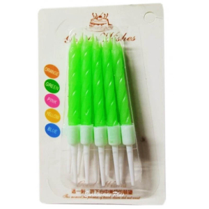 Свічки для торта салатові, 10 шт