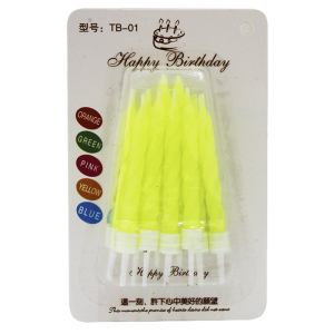 Свічки для торта лимонні, 10 шт