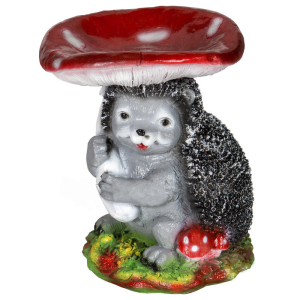 Садова фігура Їжачок під мухомором, 23 см