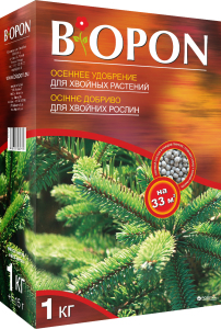 Удобрение осеннее для хвойных растений гранулированное 1 кг, Biopon