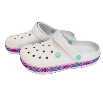 Сабо жіночі Вишиванка, біло-фіолетові, 41 р, Даго Стиль