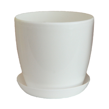 Горшок с подставкой Глянец белый, 3.3 л