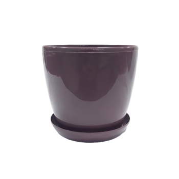 Горшок с подставкой Глянец тёмно-лиловый, 0,8 л