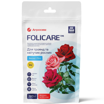 Добриво для троянд та квітучих рослин Весна-Літо, 180 г, Yara Folicare