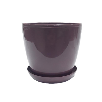 Горшок с подставкой Глянец тёмно-лиловый, 2,2 л
