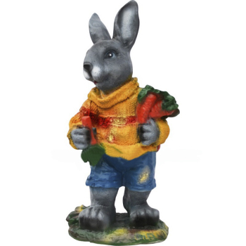 Садова фігура Заєць з морквою, 41 см
