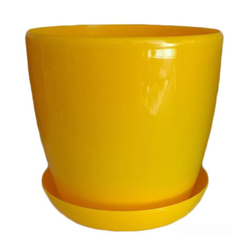 Горшок с подставкой Глянец темно-желтый, 1.4 л