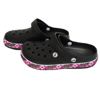 Сабо женские Вышиванка, черно-розовые, 39 р, Даго Стиль