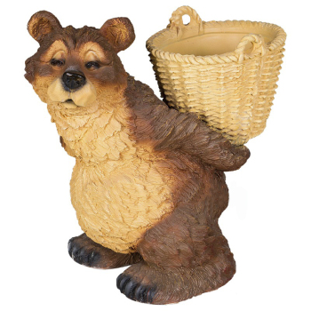 Садова фігура Ведмідь з кошиком, 30 см