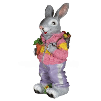 Садовая фигура Заяц с корзиной и морковкой, 41 см