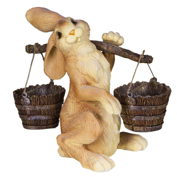 Садова фігура Заєць з коромислом, 35 см