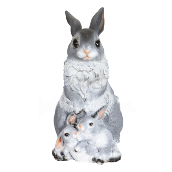 Садова фігура Зайчиха з зайчатами, 36 см