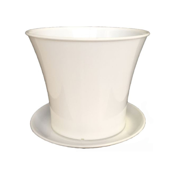 Горшок с блюдцем Акварель белый, 1.3 л