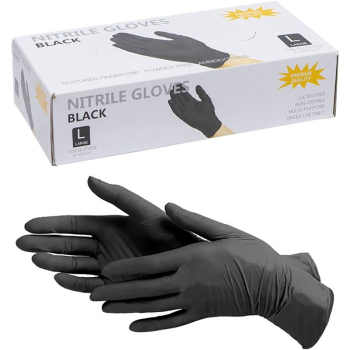 Перчатки нитриловые черные, размер L, 1 пара