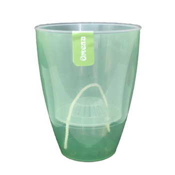 Горшок самоувлажняющий Глянец зеленый прозрачный, 15 см