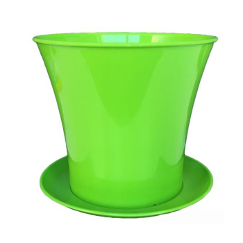 Горшок с блюдцем Акварель зеленый, 2.3 л